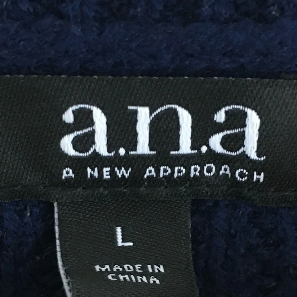 a.n.a. | Navy Sweater with Round Gun Metal Bead Details